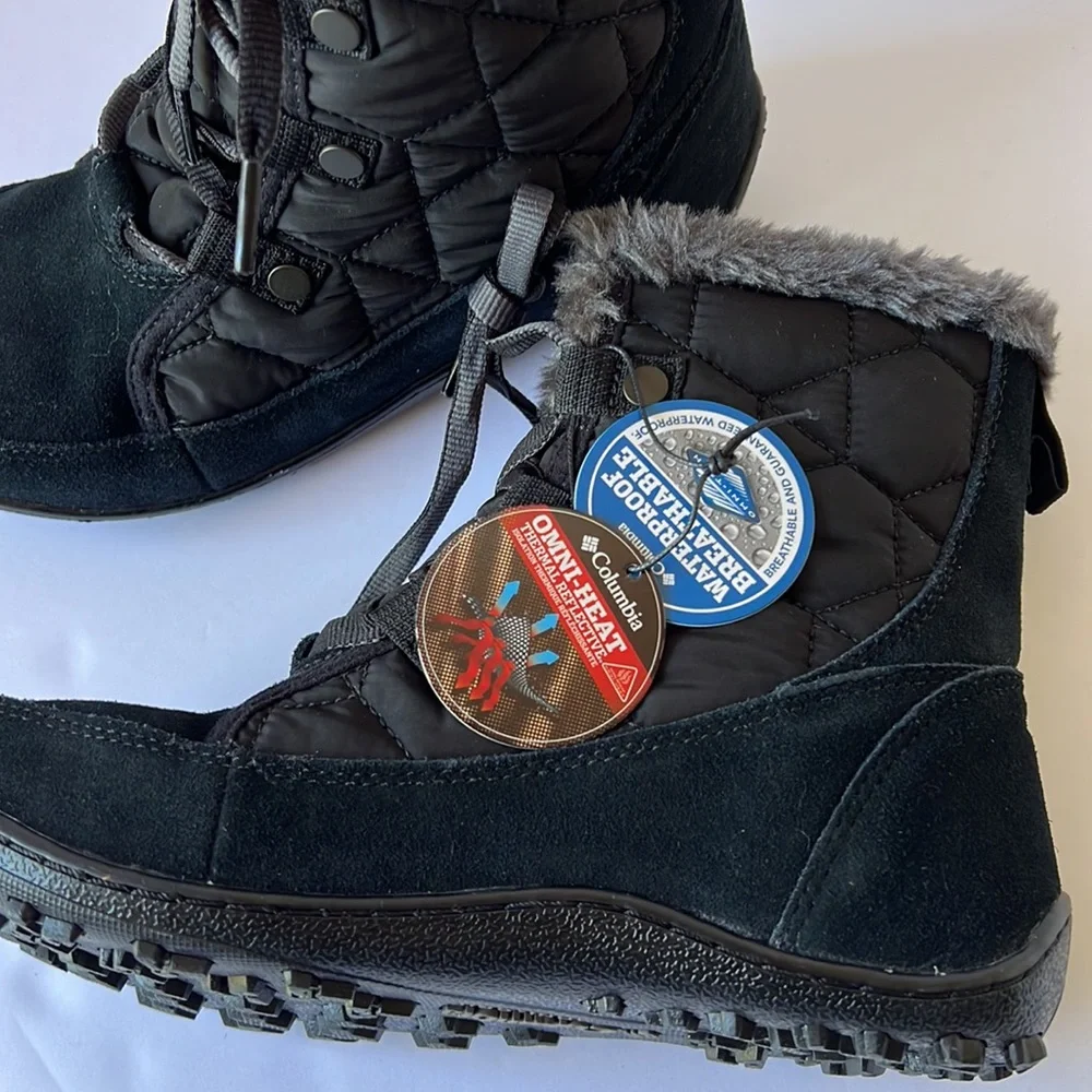 Columbia Minx Shorty Ommni Heat Boots Black Waterresistant 6.5 New in Box
